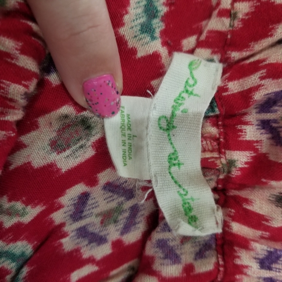 Urban Outfitters Ikat Red Colorful Boho Floral Patterned Capri Soft Lounge Pants - Picture 9 of 12